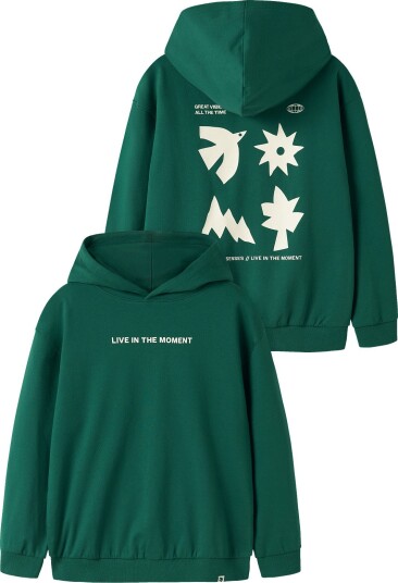 Name It Nkmoak Ls Rlx Sweat Wh Bru Box EVERGREEN 134 140
