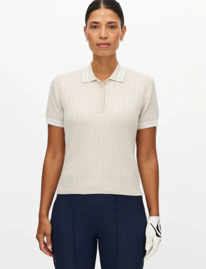 Röhnisch Classic Cable Poloshirt   Cream   XS