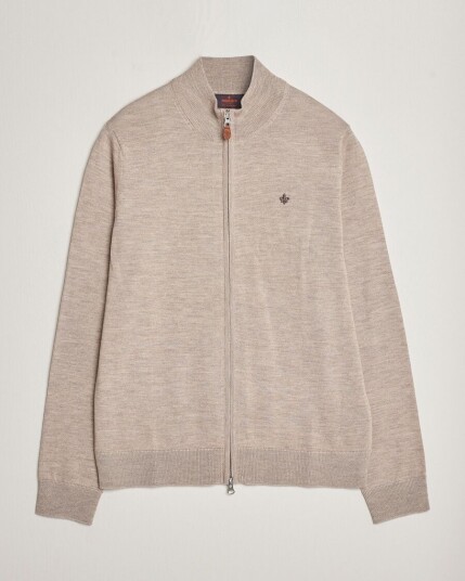 Morris Merino Zip Cardigan Khaki Morris Merino Zip Cardigan Khaki