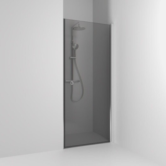 Svedbergs Skoga Dusjnisje Rett 96,3 cm, Alu Blank/Røykglass