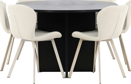 Spisegruppe Venture Home Strada Ø120 cm med 6st Lilja Spisestoler
