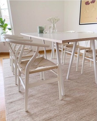 Kolding light beige – håndvevd ullteppe