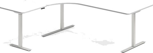 Hæve Sænkebord Dna Hvid 2000X2000mm Venstre 3 Ben/Alugrå