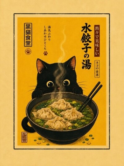 Plakat Katt Ramen Kunst