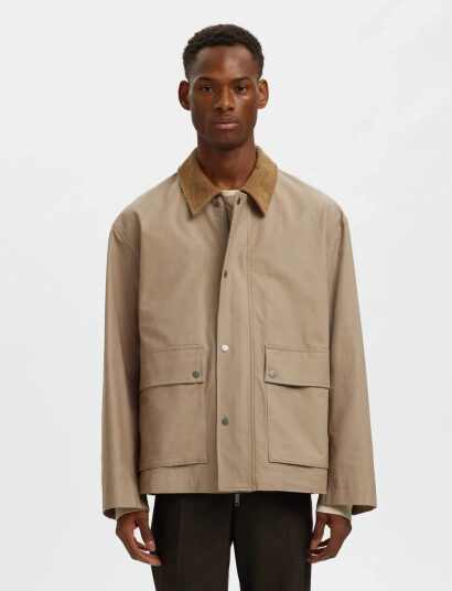Selected Slhkyle Cotton Jkt Noos Beige M Selected Slhkyle Cotton Jkt Noos Beige M