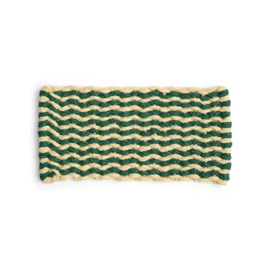 HAY Coco Stripe Wave dørmatte Dark green white