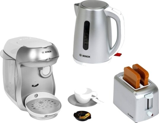 Klein Toys Bosch Frokostsett Med Vannkoker Kaffemaskin Og Brødrister 3+ År Sølv Klein Toys Bosch Frokostsett Med Vannkoker Kaffemaskin Og Brødrister 3+ År Sølv