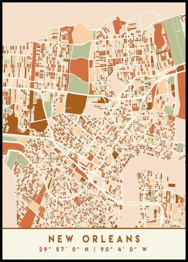 Black Maps Earth Tones 60 Poster Plakat / 50x70cm