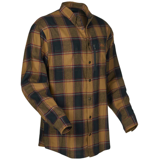 Swedteam Man Crest Cotton Shirt Dark Sand Dark Sand S