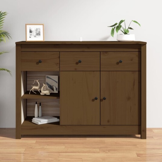 vidaXL Skjenk honningbrun 100x35x74 cm heltre furu