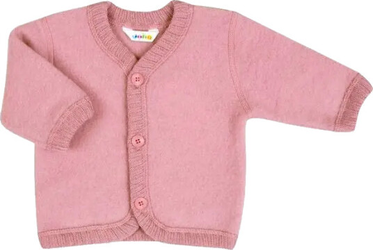Rosa myk ull cardigan | Joha | Baby | Støvete rosa | størrelse 100 | 100% Soft Ull til