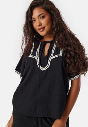 VILA Vimanda S/S top Black/White 34