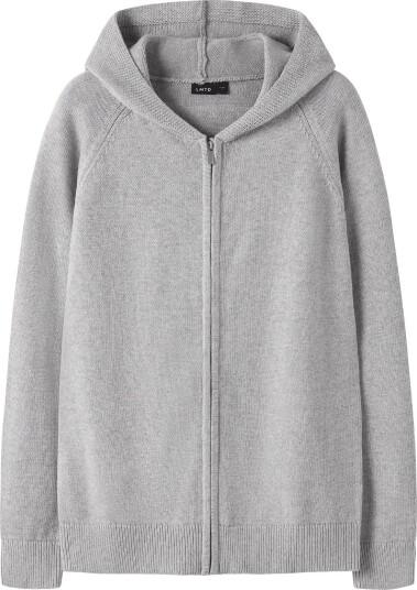 LMTD Nlmnatalan Ls Knit Hood Cardigan GREY MELANGE 146 152