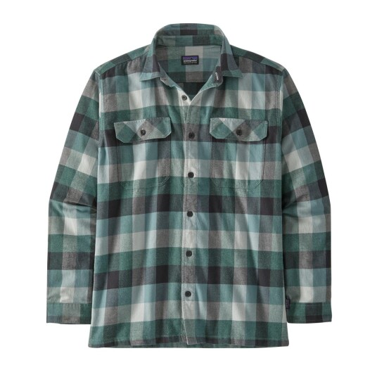 Patagonia  M´S L/S Organic Cotton Mw Fjord Flannel Shirt Herre, Gdnu Guides: Nouveau Green, 2XL
