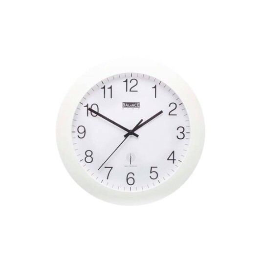 Veggklokke - Veggur - Diameter 30 Cm - Radiostyrt - Hvit/sort Veggklokke - Veggur - Diameter 30 Cm - Radiostyrt - Hvit/sort
