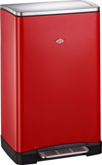 Wesco Big Double Boy Pedalbøtte - 2x18L - Rød/Stål
