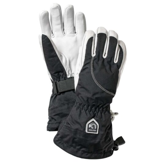 Hestra Women's Heli Ski 5 Finger 8, Black/White Hestra Women's Heli Ski 5 Finger 8, Black/White