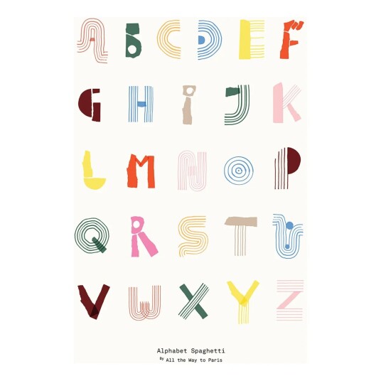 Paper Collective Alphabet Spaghetti ENG Multi-colour plakat 50 x 70 cm Paper Collective Alphabet Spaghetti ENG Multi-colour plakat 50 x 70 cm