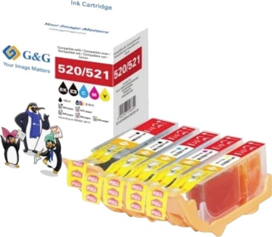 G&G GP C520PGBK/521BKCMY kompatible blekkpatroner BK/C/M/Y GP C520PGBK/521BKCMY 5P