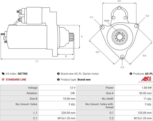 AS PL S6778S Starter