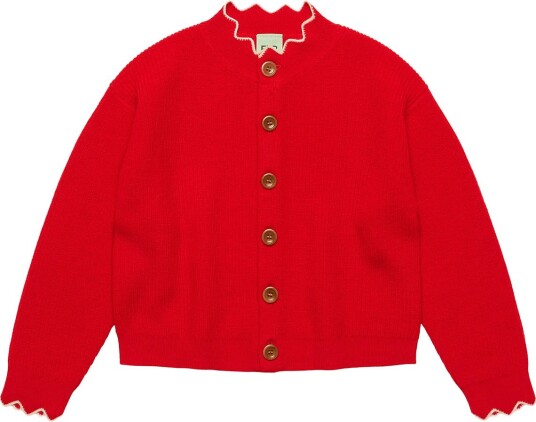 FUB Rib Cardigan Red 130