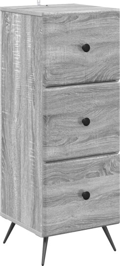 vidaXL Skuffeskap Grå sonoma 33 x 34,5 x 90 cm Konstruert tre