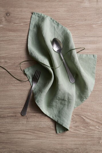 Ellos Home Serviett Malva 2 pk i 100% lin Grønn