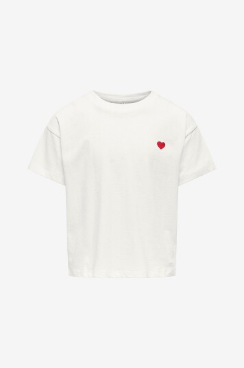 Kids Only T skjorte kogMaiken Life Cropheart SS Jrs Hvit