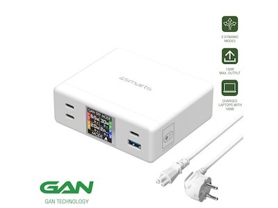4smarts 130W GaN DIY MODE ladestasjon (hvit)