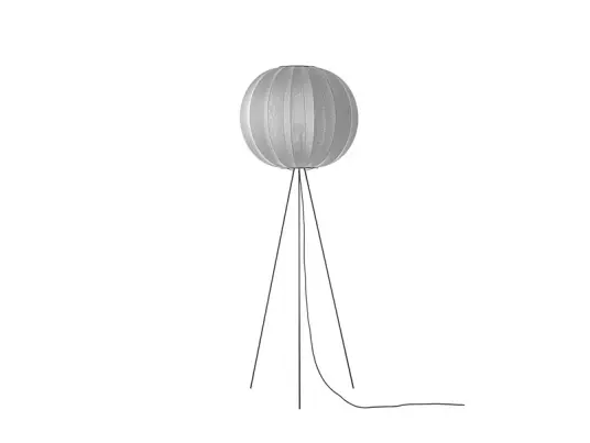Made By Hand Knit Wit Round Gulvlampe Sølv Høy Ø60