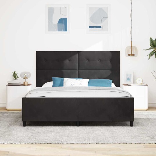 Svart Fløyels Sengemadrass 180x200 cm 3344959