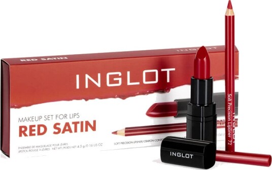 Inglot Makeup Set For Lips Red Satin U 2 stk.