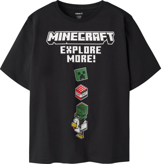 Name It Nkmjulio Minecraft Ss Nreg Top Box Bfu Black 158 164