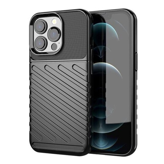 Hurtel Thunder Case Flexible Armored Case Cover For Iphone 13 Pro Black