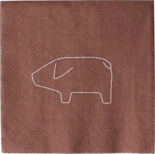 DBKD Swedish pig papirserviett 33x33 cm 20 pakning Red