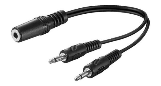 Pro 3.5mm lydkabeladapter med 2x mono-tilkoblinger - 0.2m - Svart Pro 3.5mm lydkabeladapter med 2x mono-tilkoblinger - 0.2m - Svart