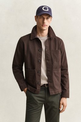 Twill Overshirt BLACK BROWN XS