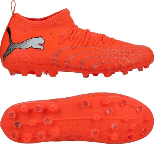 PUMA Future 9 Match MG Unleashed   rød/PUMA White/PUMA Svart/PUMA Sølv Barn   Multi Ground (MG) størrelse 29