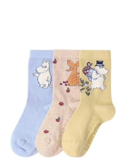Lindex 3 Pack Moomin Socks Blue 28/30