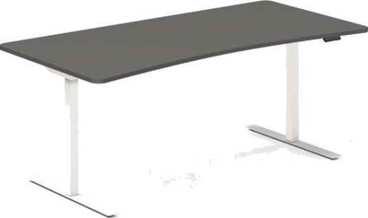 Hæve-Sænkebord Dna, Antracit 1800X800mm Bue 2-Ben/Hvid
