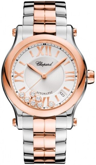 Chopard Dameklokke 278559 6002 Happy Sport Sølvfarget/Stål Ø36 mm