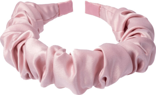 DARK Satin Hair Band Wave Light Rose