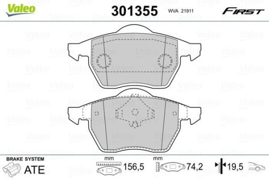 Bremseklosser VALEO 301355