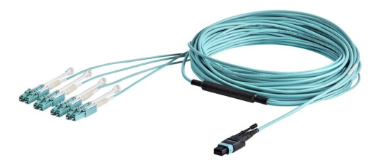 Startech.Com Mtp Til Lc Breakout Kabel - 30 Fot / 10M - Om3 Multimode - 40Gb - Trekk Tab - Plenum - Mpo / Mtp Connector - Fiberoptisk Kabel (Mpo8lcpl10m) - Breakout Kabel - Mtp/Mpo Multimode (Hun) Push/Pull To Lc Multimode (Hann) Push/Pull - 10 M. -