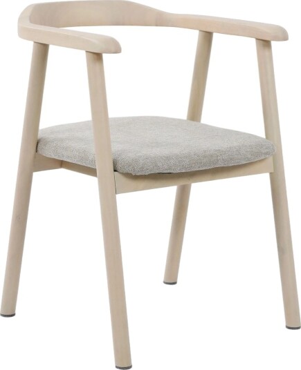 Jolie spisestol i tre med stoffsete Hvitlasert/Beige