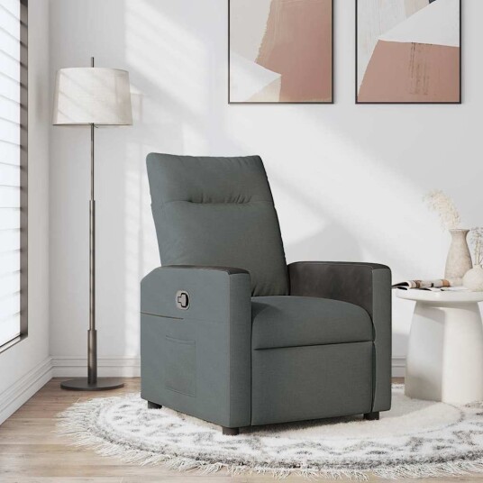 Reclinerstol Mørkegrå 69 x 86 x 100 cm stoff Reclinerstol Mørkegrå 69 x 86 x 100 cm stoff
