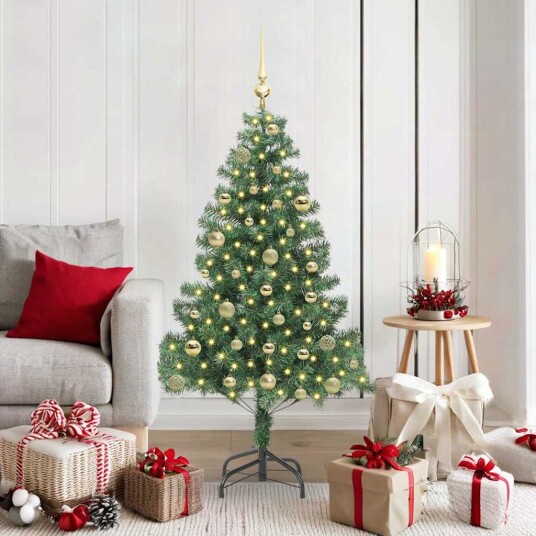  Juletre med 150 LED med stativ grønn 150 cm PVC