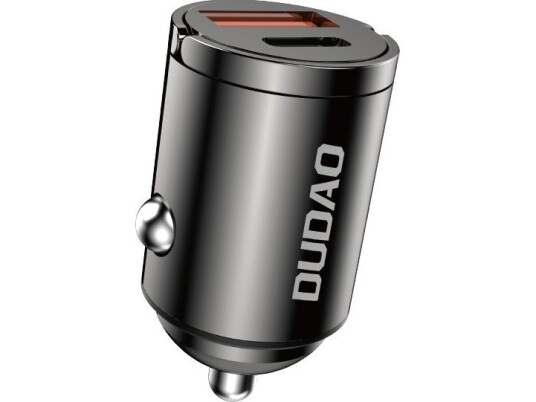 Dudao R3Max 48W QC PD Mini Billader med 1xUSB-A og 1xUSB-C - Svart