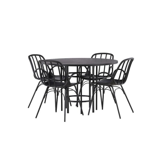 Venture Home Spisegruppe Venture Home Copenhagen Ø 115 cm med 4 Dyrön Stoler GR23214
