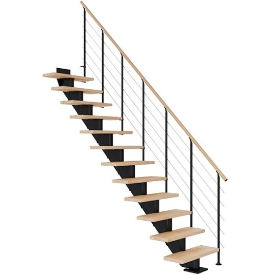 Dolle Hamburg Rett Trapp Svart-style 6-oljet Bøk-85-11 - Loddrett Høyde Op Til 258 Cm Dolle Hamburg Rett Trapp Svart-style 6-oljet Bøk-85-11 - Loddrett Høyde Op Til 258 Cm